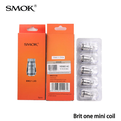 10pcs 100% Original SMOK BM2 Coil Brit one mini coil 1.2ohm 0.6ohm Replacement Coil Head fit for Brit one Mini