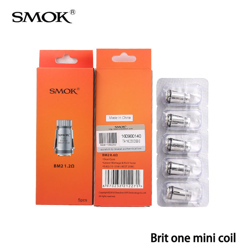 10pcs 100% Original SMOK BM2 Coil Brit one mini coil 1.2ohm 0.6ohm Replacement Coil Head fit for Brit one Mini