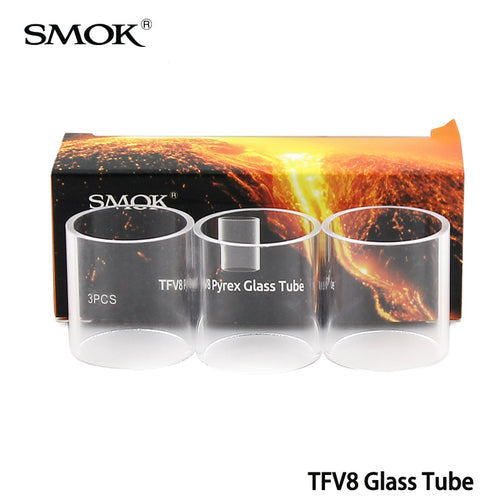 3pcs/lot 100% Original SMOK TFV8 Baby Pyrex glass tube 2ml/3ml replacement tube of SMOK TFV8 Baby Tank