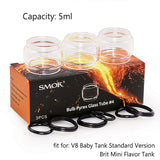 SMOK Bulb Glass tube fit for TFV8 Baby Tank,V8 X-BABY Tank, V8 Big Baby Tank, TFV12 Prince Tank Replacement Pyre Glass Tube