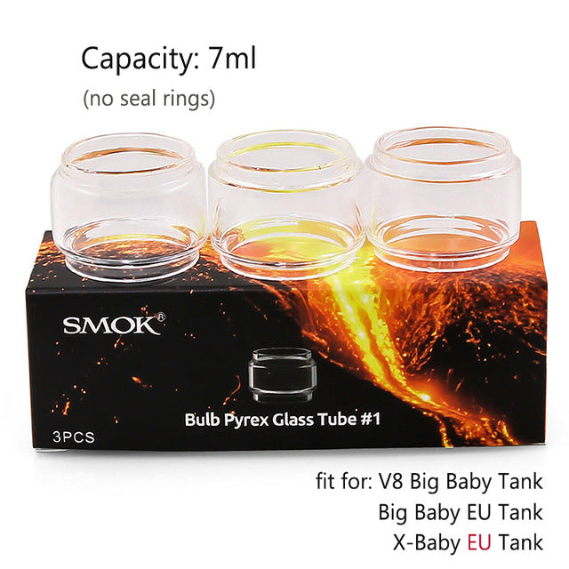 SMOK Bulb Glass tube fit for TFV8 Baby Tank,V8 X-BABY Tank, V8 Big Baby Tank, TFV12 Prince Tank Replacement Pyre Glass Tube