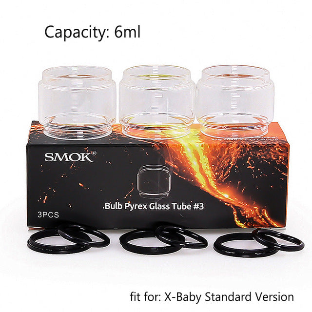 SMOK Bulb Glass tube fit for TFV8 Baby Tank,V8 X-BABY Tank, V8 Big Baby Tank, TFV12 Prince Tank Replacement Pyre Glass Tube