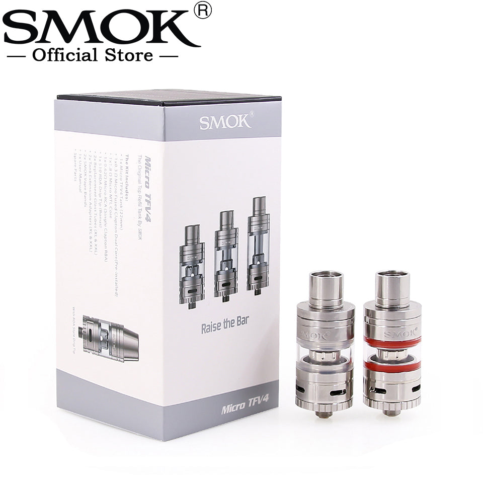 SMOK Micro TFV4 Electronic Cigarette Atomizer 510 Thread Vaporizer 3 Replacement Glass Tube Fit for Alien R80 X-PRIV Mod Kit